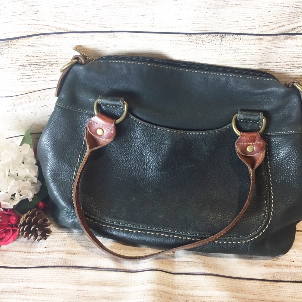 Fossil distressed look black brown bag